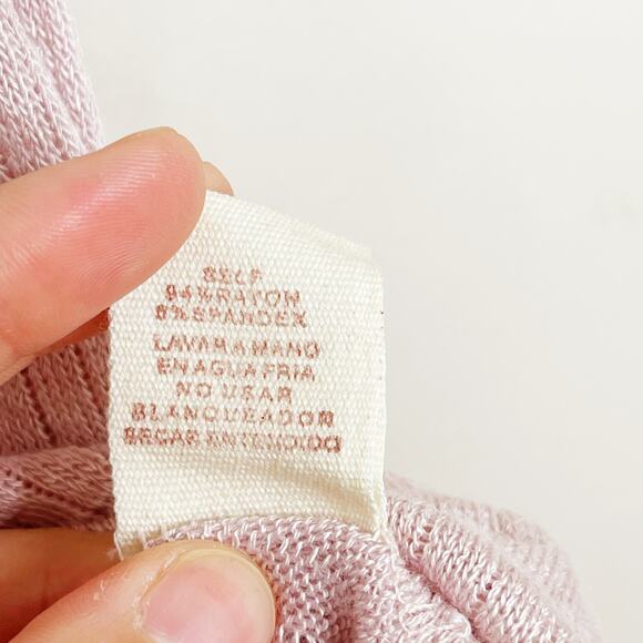 Hem & Thread Ribbed Sleeveless Tank Top Asymmetrical Side Tie Pink Purple Small - Picture 10 of 10